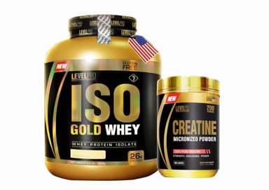 ISO GOLD WHEY 6.6LB VAINILLA + CREATINA MONOHIDRATADA LEVEL PRO 500GR