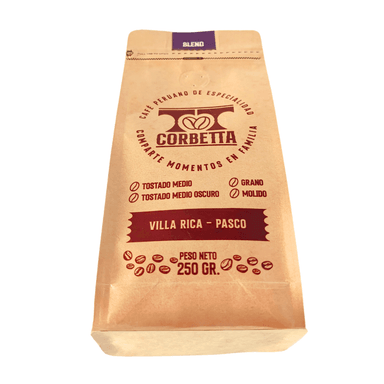 CAFÉ ESPECIALIDAD MOLIDO CORBETTA 250 G BLEND PURPLE VILLA RICA - 4