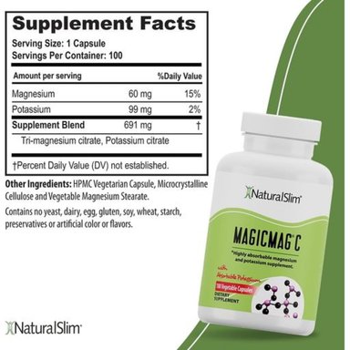 SUPLEMENTO NATURALSLIM CÁPSULAS BLANDAS MAGICMAG® C CITRATO DE MAGNESIO EN CÁPSULA 100 UNIDADES VEGETARIANAS - 2