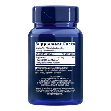 SUPLEMENTOS LIFE NEURO-MAG EXTENSION L-THREONATE DE MAGNESIO 90 CÁPSULAS - 2