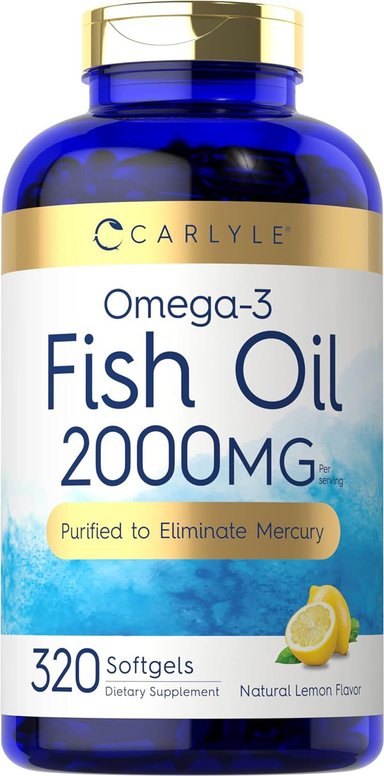 OMEGA 3 FISH OIL ACEITE PESCADO CARLYLE 320 CÁPSULAS BLANDAS 2000 MG