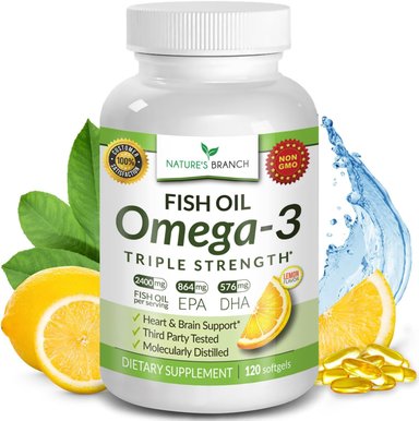 SUPLEMENTOS FISH OIL 120 CAPSULAS BLANDAS OMEGA 3 2400MG EPA DHA NATURES BRUNCH