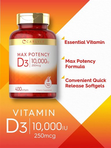 VITAMINA D3 400 CAPSULAS BLANDAS 10000 IU CARLYLE 400 CAPSULAS - 3