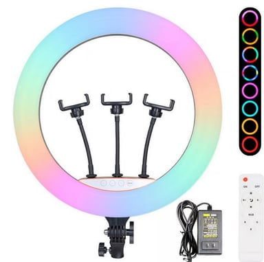 ARO DE LUZ RGB DE 45 CM + TRÍPODE 2.10 MT + CONTROL REMOTO - 5