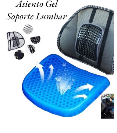 COJÍN ASIENTO DE GEL ERGONÓMICO Y SOPORTE LUMBAR PARA SILLAS