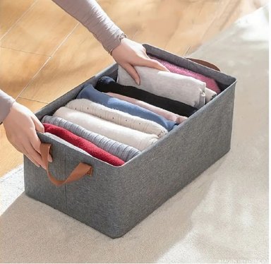 PACK DE 2 CAJA ORGANIZADOR DE ROPA MULTIUSO PLEGABLE - GRIS
