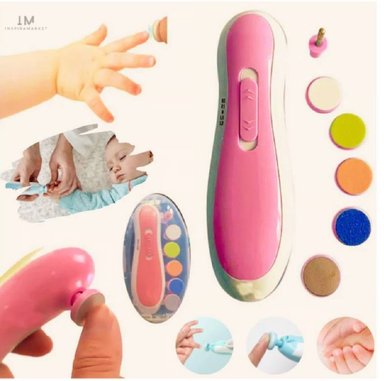 CORTAUÑAS PARA BEBÉ MANICURE PULIDOR UÑAS ROSADO