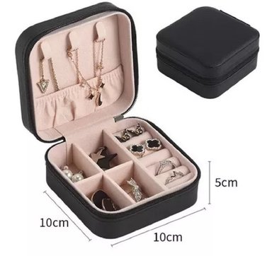 PACK DE 2 MINI JOYERO PORTÁTIL CON CIERRE COLOR NEGRO