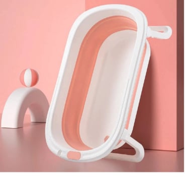 TINA BAÑERA PLEGABLE PARA BEBES COLOR ROSADO - 5