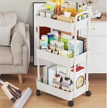 CARRITO ORGANIZADOR 4 NIVELES CON RUEDAS BLANCO