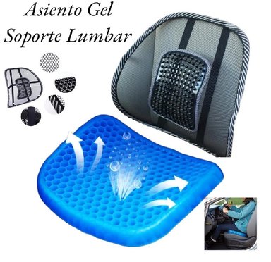 COJÍN ASIENTO DE GEL ERGONÓMICO Y SOPORTE LUMBAR PARA SILLAS