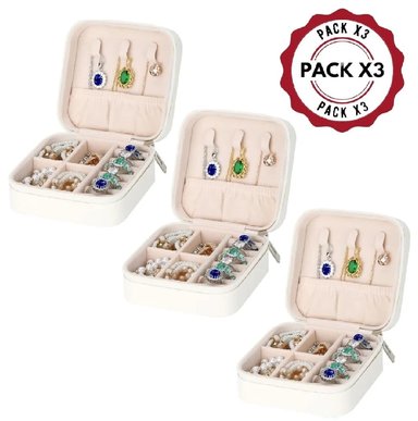 PACK 03 MINI ORGANIZADOR DE JOYAS PORTÁTIL PARA ANILLOS, ETC