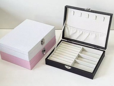 ORGANIZADOR DE JOYAS COFRE PARA ANILLOS ARETES PULSERAS,NEGRO