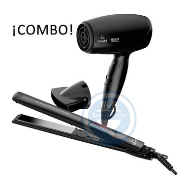 COMBO GAMA ALISADORA LED TITANIO BECHS0000001467 Y SECADOR HELIOS MANGO PLEGABLE