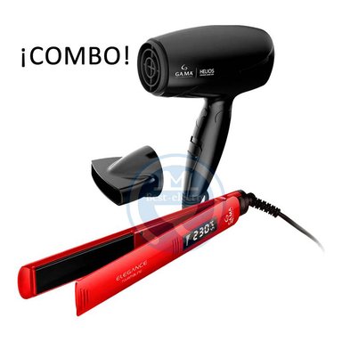 COMBO GAMA ALISADOR ELEGANCE TOURMALINE BECHS0000001072 Y SECADOR HELIOS MANGO PLEGABLE