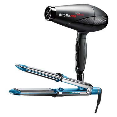 COMBO BABYLISSPRO ALISADORA OPTIMA 3000 NANO TITANIUM BNT3000TPE Y SECADOR BLACK STAR B6200PE