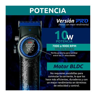 CORTADORA DE CABELLO VGR PRO BLDC BLUE EDITION V-001 - 3