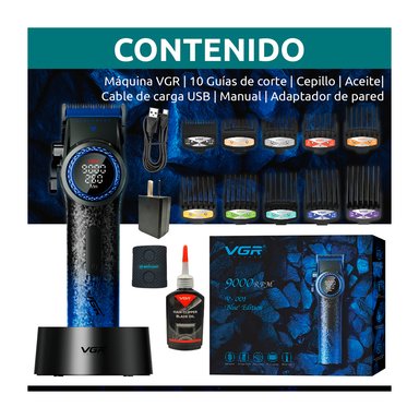 CORTADORA DE CABELLO VGR PRO BLDC BLUE EDITION V-001 - 9