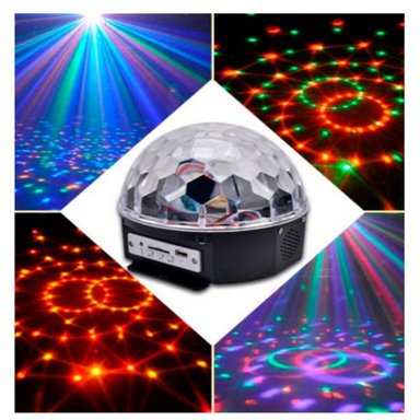 PARLANTE BLUETOOTH BOLA MAGICA LED MULTICOLOR FIESTA AUDIORITMICA - 3