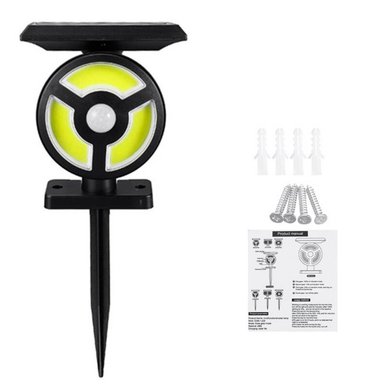 LÁMPARA SEISA LF-1905A NEGRO SOLAR SENSOR MOVIMIENTO 72 LED BRILLANTES 3 MODOS