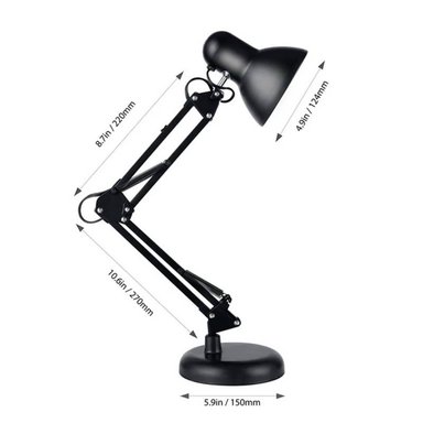 LÁMPARA ESCRITORIO SEISA MT-811 NEGRO CON BRAZO AJUSTABLE DE METAL PARA MESA - 3