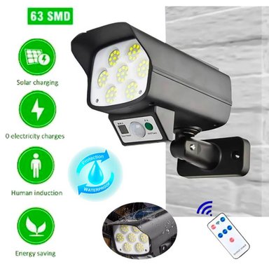 LÁMPARA GL-2163 NEGRO SOLAR SENSOR MOVIMIENTO JARDINES PATIOS