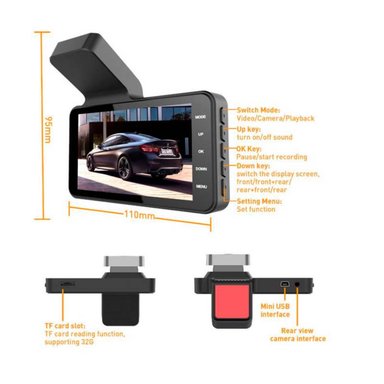 CÁMARA GRABACIÓN SEGURIDAD AUTO DELANTRA Y TRASERA DVR. - 3