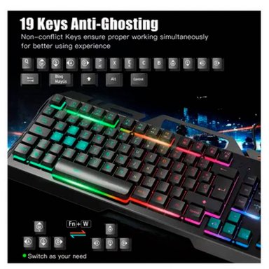 TECLADO CON LUCES RGB GAMER TOUCH KEYBORD ILUMINADO - 3