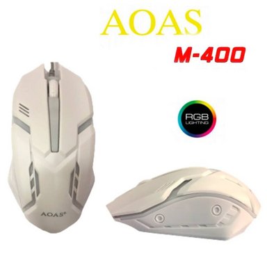 TECLADO Y MOUSE GAMING RETROILUMINADO LUCES RGB BLANCO M-400 - 2