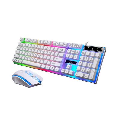 TECLADO Y MOUSE GAMING RETROILUMINADO LUCES RGB BLANCO M-400 - 3