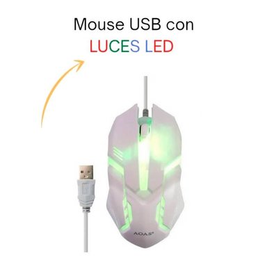 TECLADO Y MOUSE GAMING RETROILUMINADO LUCES RGB BLANCO M-400 - 4