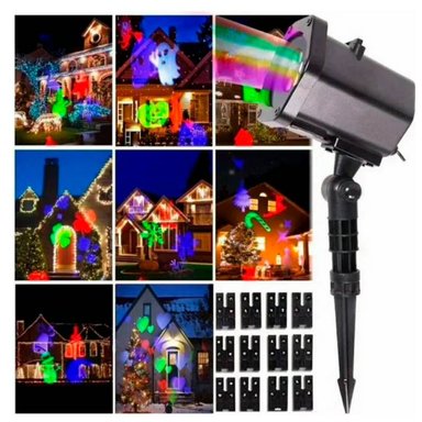 LUCES PROYECTOR DIAPOSITIVAS NEGRO NAVIDAD NAVIDEÑO LED 12 PLANTILLAS DECORACION