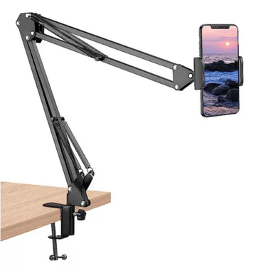 SOPORTE SUJETADOR BRAZO ARTICULADO METÁLICO FLEXIBLE CELULAR TABLET - 1