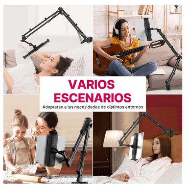 SOPORTE SUJETADOR BRAZO ARTICULADO METÁLICO FLEXIBLE CELULAR TABLET - 5