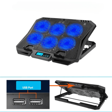OPORTE BASE COOLER VENTILADOR PARA LAPTOP NOTEBOOK 6 VENTILADORES X6A - 3