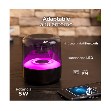 PARLANTE BLUETOOTH SEISA YX-Z5BT PORTATIL LUCES RGB RECARGABLE - 2