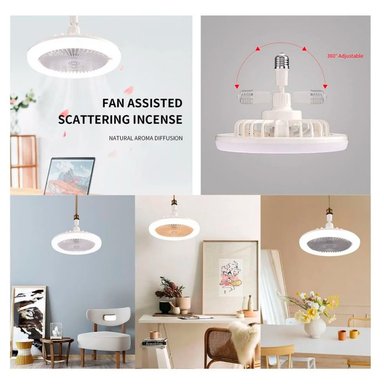 FOCO VENTILADOR SEISA 30W TECHO GIRATORIO AJUSTABLE CONTROL Y FRAGANCIA - 6