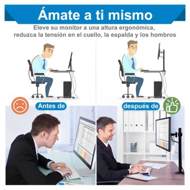 RACK SOPORTE DE MONITOR ERGONOMICO BRAZO ARTICULADO DE MESA 13 A 33 PULGADAS Z011 - 5