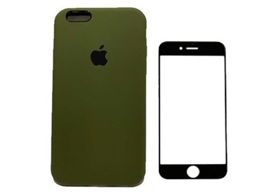 CASE IPHONE 6/6S SILICONA V.MILITAR + MICA DE VIDRIO COMPLETO - 1