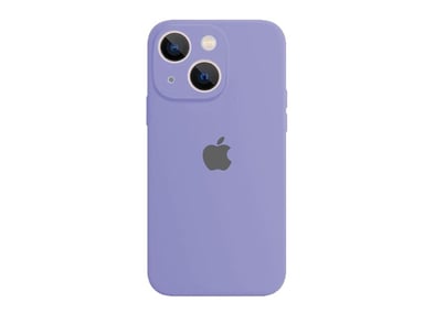 CASE IPHONE 14 SILICONA CON P/CÁMARA LILA + MICA DE VIDRIO COMPLETO - 2