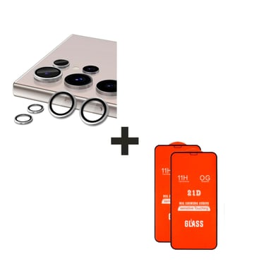 PROTECTOR DE CÁMARA PARA EL SAMSUNG A54 PLATA + VIDRIO TEMPLADO - 1