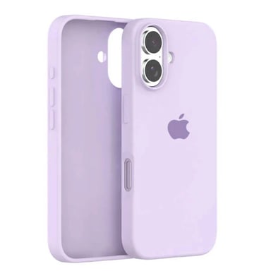 CASE FUNDA SILICONE IPHONE 16 PLUS LILA + MICA PROTECTORA - 2