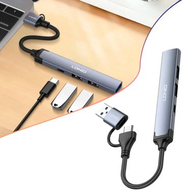 ADAPTADOR HUB LDNIO DS-64C USB +TIPO C 4EN 1 MULTIFUNCIÓN - 3