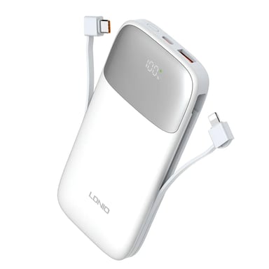 POWER BANK BATERIA EXTERNA LDNIO PQ19 DIGITAL DE 10000MAH BLANCO - 1