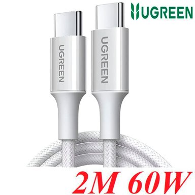 CABLE UGREEN L501 60W 3A 2M FAST CHARGING NYLON BRAIDED BLANCO - 1