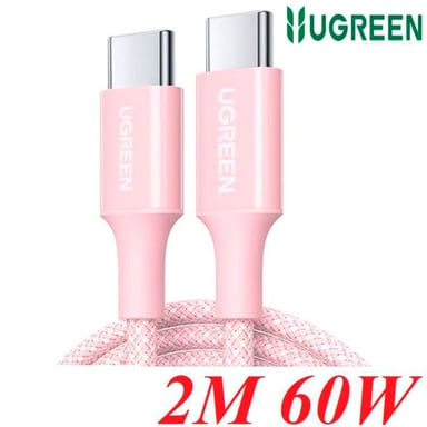 CABLE UGREEN L501 60W 3A 2M FAST CHARGING NYLON BRAIDED ROSA - 1