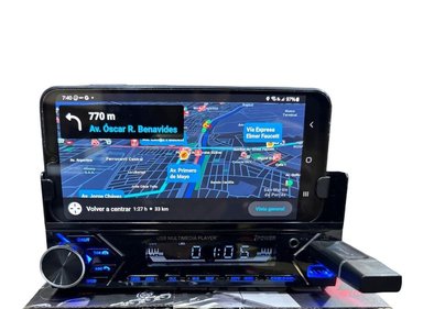 AUTORADIO 1DINSPORTETLF BLUETOOTH 1 DIN CON SOPORTE AL CELULAR BT/USB MP3 - 3