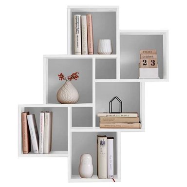 REPISA LEMUEBLE BLANCO FLOTANTE MELAMINA 6 DIVISIONES 94X81X20CM - 1