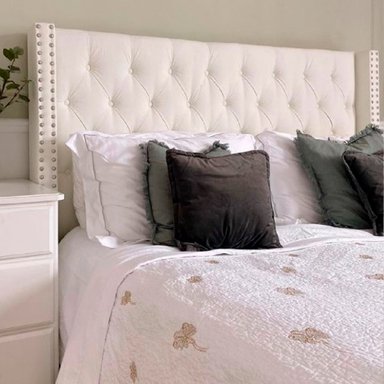 CAMA LEMUEBLE CAPITONÉ 2 PLAZAS TAPIZADA PERLA - 3