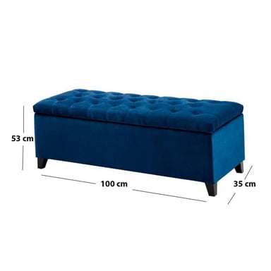 BANQUETA LEMUEBLE CAPITONE BAUL ADA 1 M AZUL - 4